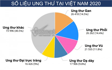 Năm 2020, Việt Nam tăng 7 bậc trên bản đồ ung thư thế giới